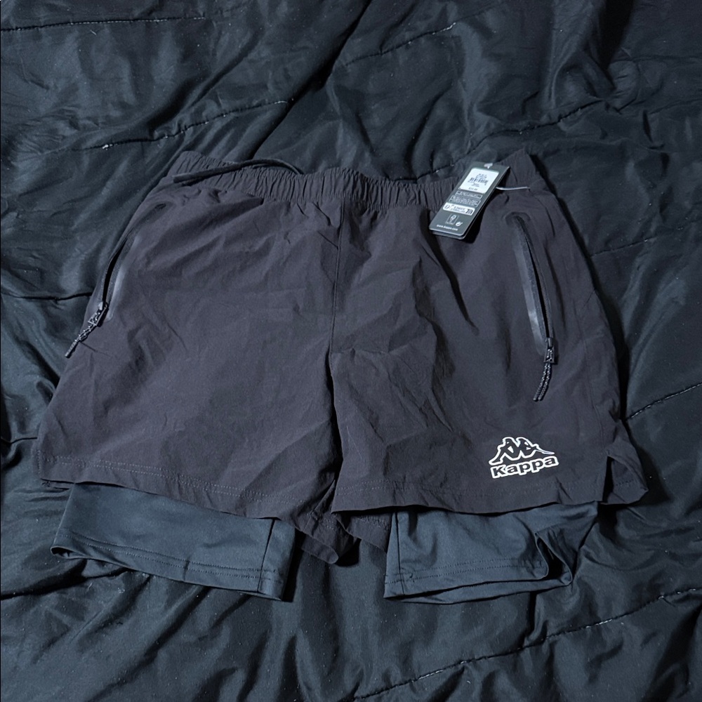 Kappa Men's Black Athletic Shorts